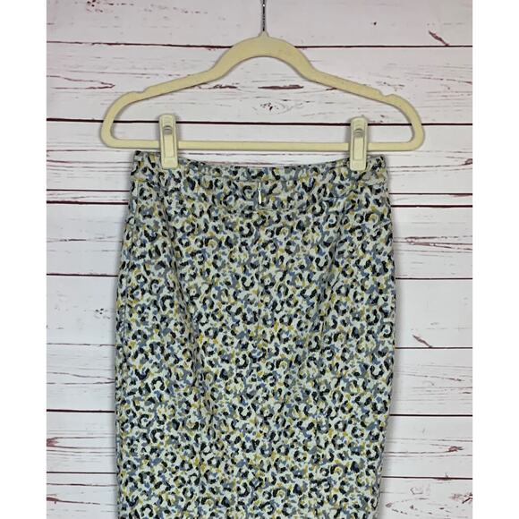 Maeve By Anthropologie Women's S Small Blue Yellow Pencil Dressy Career Skirt - Picture 9 of 12